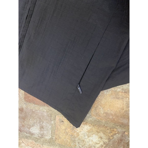 EILEEN FISHER Italian Nylon Zip Front Pockets Jacket Stand Up Collar Dk Brown S - Picture 3 of 5